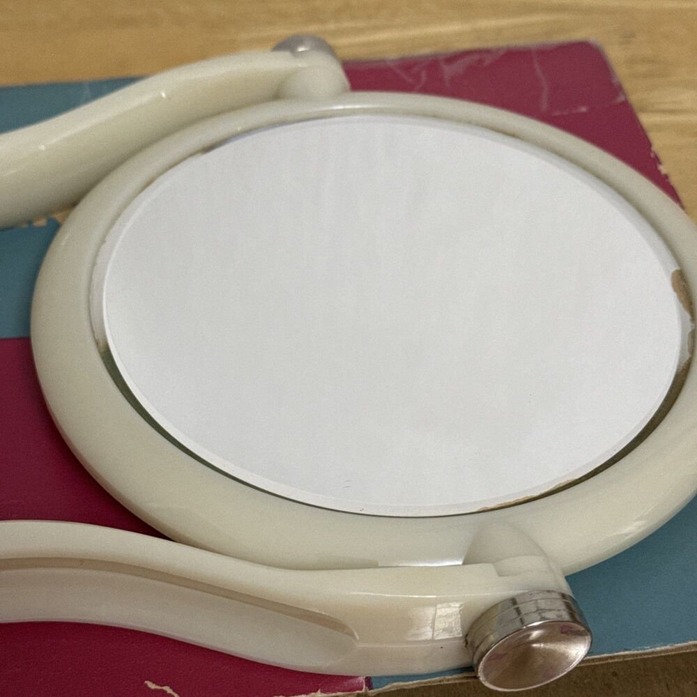 VTG Makeup Mirror Fuller Brush Co Double Sided & Beveled Celluloid Ivory - Picture 11 of 14